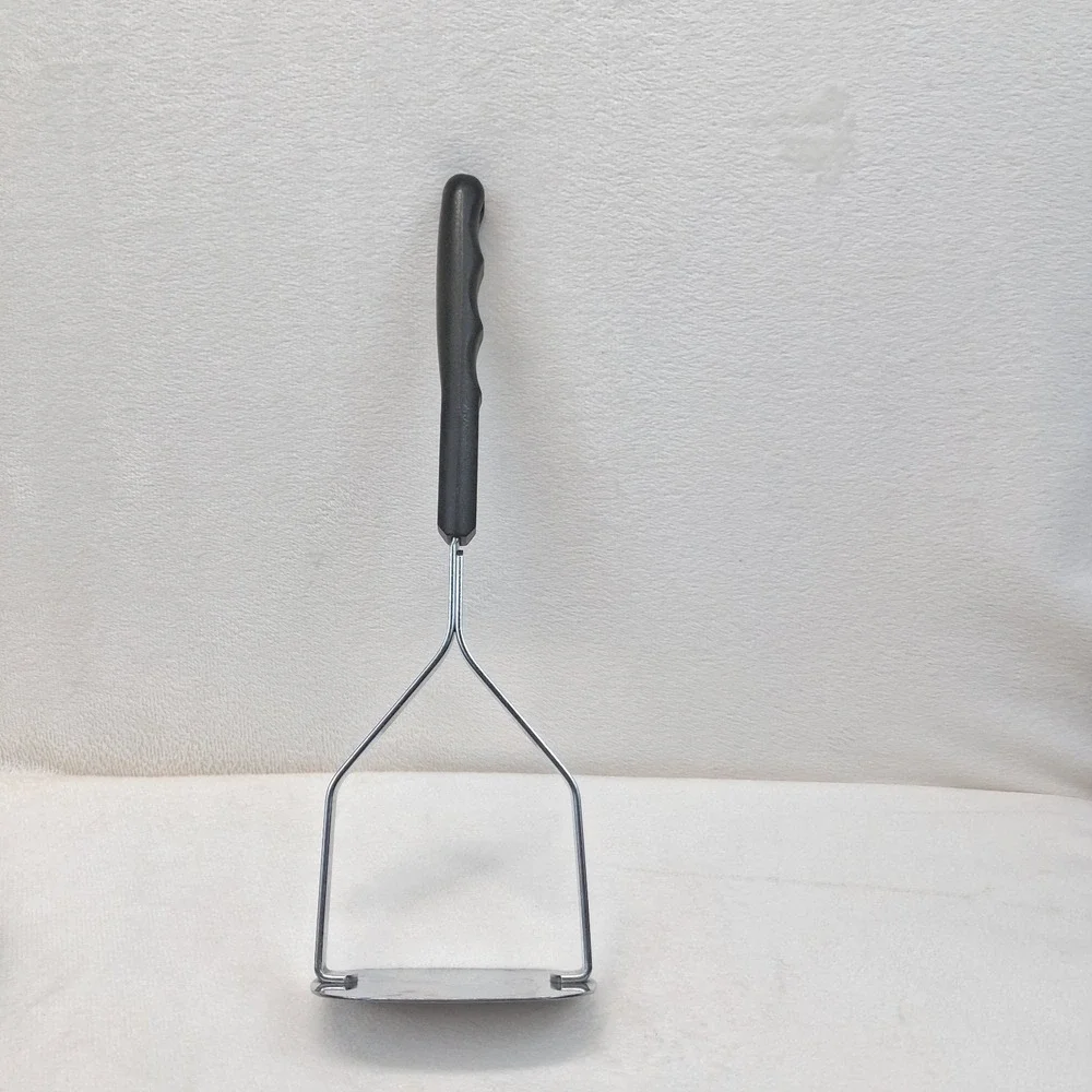 BI Cor Stainless Steel Potato Masher USA Made Black Handle Solid Blade